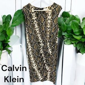 Calvin Klein, size 10, snake pattern sleeveless midi dress